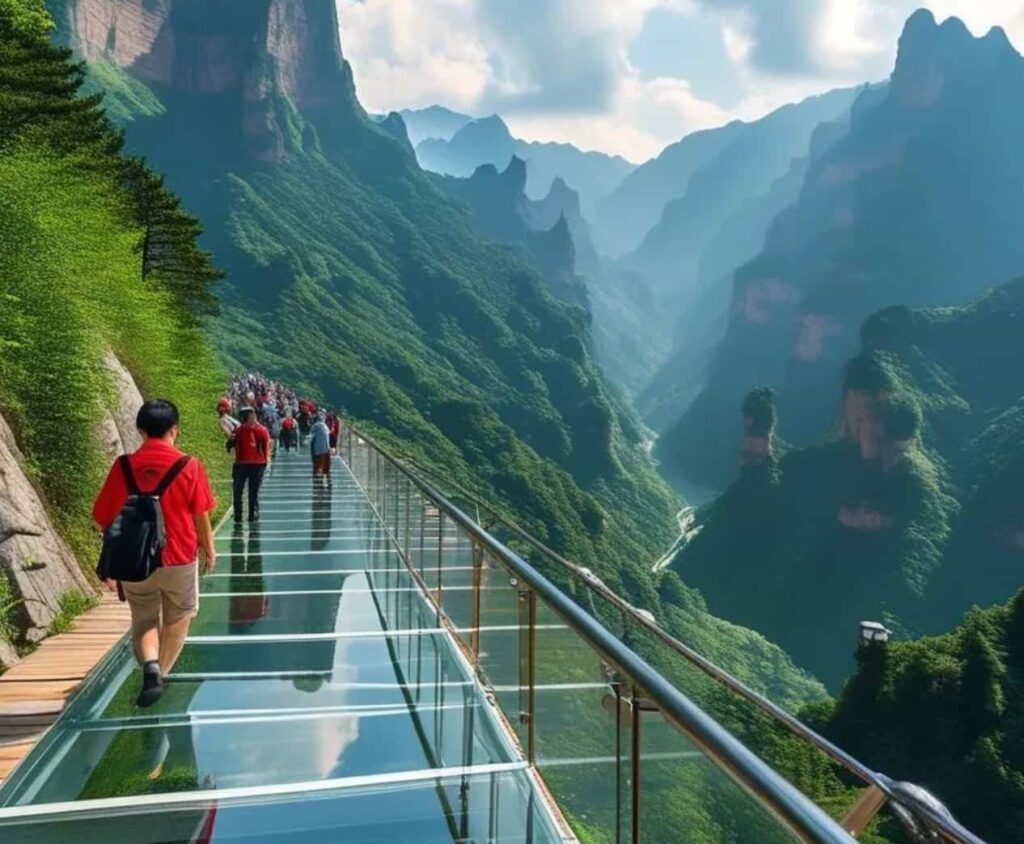 Tianmenshan glass bridge West
