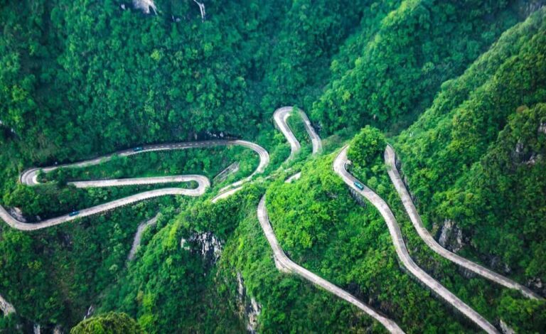 The Tianmen Mountain Winding Road, 99 Bends Through a Fairyland