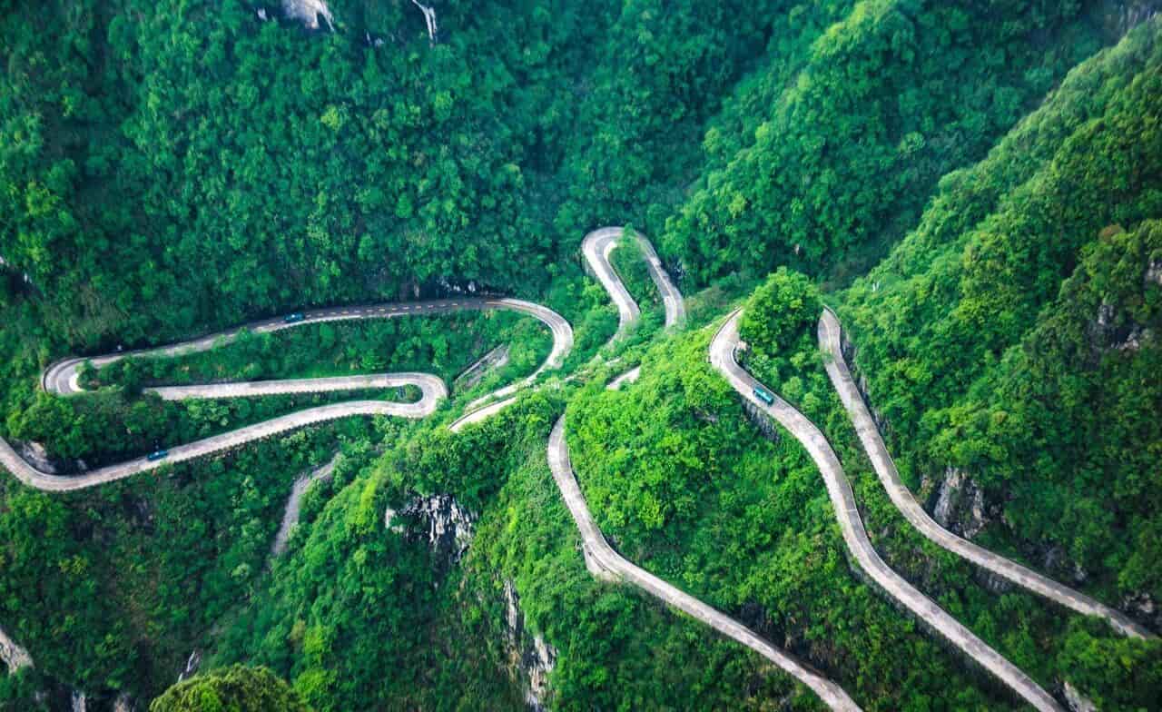 The Tianmen Mountain Winding Road, 99 Bends Through a Fairyland